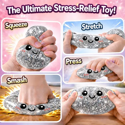 Glitzer Dampfbrötchen Squishy Spielzeug Mit Dampfgarer Stressabbau Quetschspielzeug Weiches TPR Cartoon Brötchen