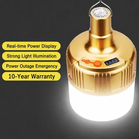 Rechargeable LED Bulb Portable Emergency Light Dimmable Lamp With Hook Power Indicator For Outdoor Camping Night Market Home