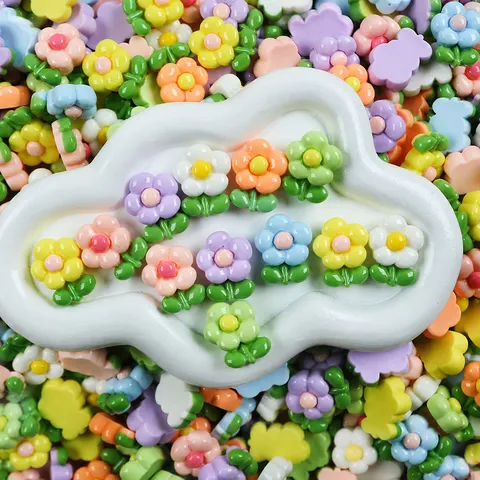 Mini Cabochons de Résine de Tournesol Flatback Marguerite Brillante Fleur Résine Patch DIY Matériaux pour Pinces à Cheveux Colle Crème Décoration de Coque de Téléphone Macaron