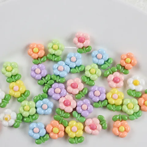 Mini Cabochons de Résine de Tournesol Flatback Marguerite Brillante Fleur Résine Patch DIY Matériaux pour Pinces à Cheveux Colle Crème Décoration de Coque de Téléphone Macaron