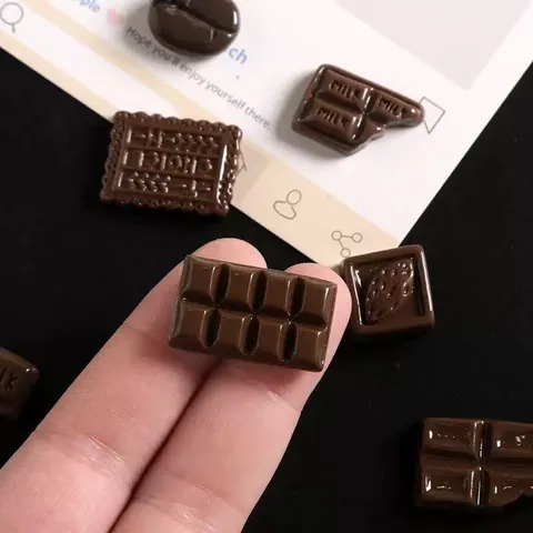 Accessoires en Résine de Chocolat et Grain de Café de Simulation Pour DIY Colle Crème Épingle à Cheveux Décorative Résine Pièces de Nourriture Matériaux d'Artisanat