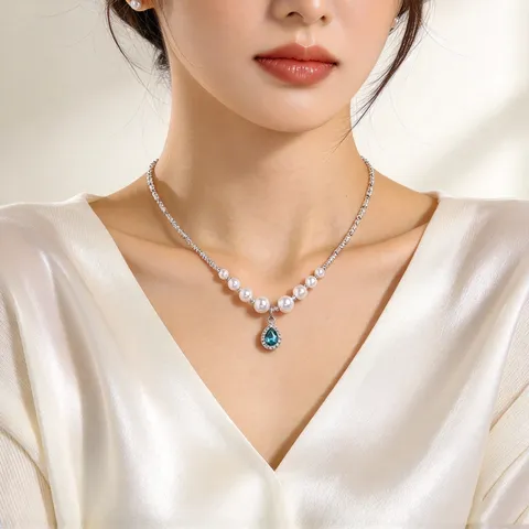 Sweet Double Layer Necklace Heart Bowknot Pendant Faux Pearl Satin Ribbon Choker For Women Vintage Aesthetic Romantic Jewelry