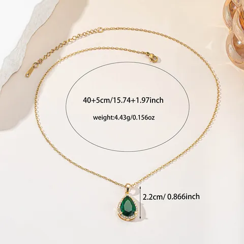 Elegante Wassertropfen Anhänger Halskette Kupfer Zirkonia Eingelegt Birnenform Halo Kristall Halskette Gold Silber Schmuck Geschenk