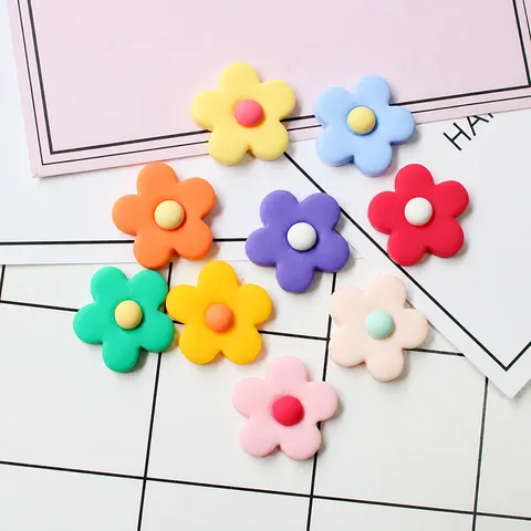 Matte Hars Bloem Hangers Vijfbladige Bloem DIY Sieraden Maken Benodigdheden Voor Haaraccessoires Sokken Decoratiemateriaal
