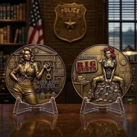 Vintage Alloy Police Challenge Coin Commemorative 3D Relief Novelty Token Gift For Home Office Collection Decor Adult Gift