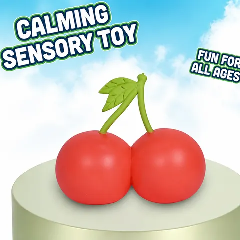 Silikon Frucht Squishy Stressabbau Spielzeug Realistische Erdbeere Traube Pfirsich Kirsche Fidget Spielzeug Für Alle