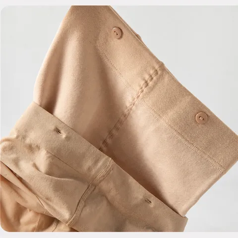 Collant da Donna Sexy Foderati in Pile Aspetto Traslucido Vita Alta Doppio Strato Leggings Caldi per Inverno
