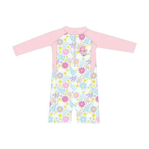 Mädchen Meerjungfrau Langarm Badeanzug Rash Guard Top Hose Und Badehaube Cartoon Meeresdruck Rüschen Strandbekleidung Für Kinder Kleinkinder