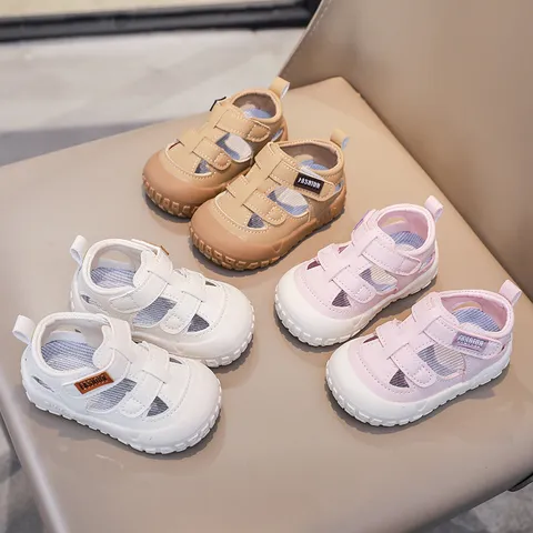 Toddler Baby Summer Sandals Non-Slip Soft Bottom Hollow Out Breathable Beach Shoes Infant Kids Casual Hook And Loop Sandals