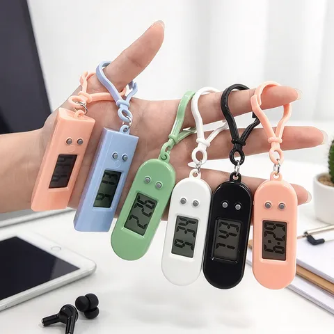 Mini Digital Hanging Watch Student Exam Timer Portable Triangle Oval Backpack Keyring Electronic Clock For School Home Office