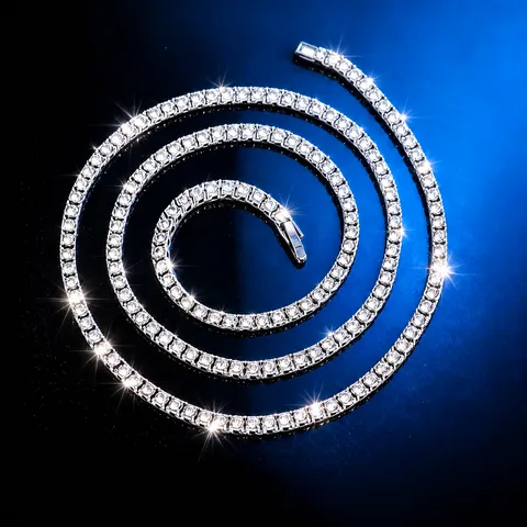 Hiphop Legering Tennisketting Heren Dames Punk Strass Ketting AAA Kristallen Kettingen Iced Out Sieraden Goud Zilver