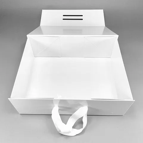 Grande Boîte Cadeau Pliable Avec Fermeture Magnétique Et Poignée Ruban Carton Rigide Boîte De Rangement Cadeau Mariage Anniversaire