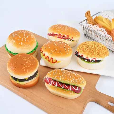 Kunstmatig Realistisch Burger Model PU Nep Fast Food Fotografie Rekwisieten Home Decoratie Slow Rebound Squishy Speelgoed