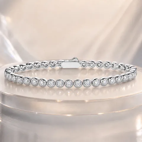S925 Sterlingsilber Moissanit Fünf-Blumen-Armband Für Damen Elegantes D-Farbe Funkelndes Diamant-Verstellbares Ketten-Schmuck-Geschenk Mit GRA-Zertifikat