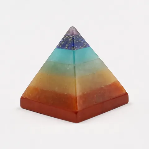 Natuurlijke Kristalsteen Chakra Piramide Gepolijst Regenboog Gelaagd Edelsteen Bureau Ornament Voor Yoga Meditatie Genezing Huisdecoratie Cadeau