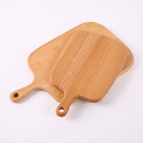 Tagliere in Legno di Faggio Naturale Con Manico Tagliere per Pizza Ispessito Blocco da Cucina per Servire Arredo Casa