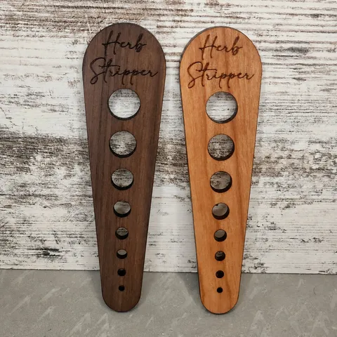 Wooden Herb Stripper Vegetable Leaf Remover Multi-Hole Manual Kitchen Gadget For Stripping Rosemary Kale Oregano Stems Natural Wood Stripper Tool