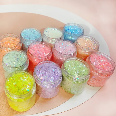 Polvo Purpurina Láser Holográfico Lentejuelas de Resina para Manualidades DIY Hechas a Mano Decoración Uñas Material Relleno Joyas
