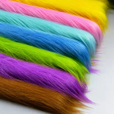 Faux Fur Fabric Piece Long Pile Plush Decoration For DIY Handicraft Christmas Background Cloth Soft Carpet Photography Prop