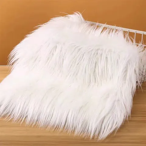 Faux Fur Fabric Piece Long Pile Plush Decoration For DIY Handicraft Christmas Background Cloth Soft Carpet Photography Prop