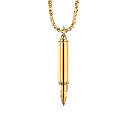 Retro Punk Kogel Hanger Halsketting Titaniumstaal Openbaar Parfümflesje Halsketting Voor Heren Dames Hip Hop Gepolijste Sieraden