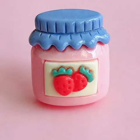 Ciondoli in Resina a Forma di Barattolo di Marmellata di Fragole Cartone Animato DIY Accessori Flatback Lucidi per Fermagli per Capelli Arredamento Micro