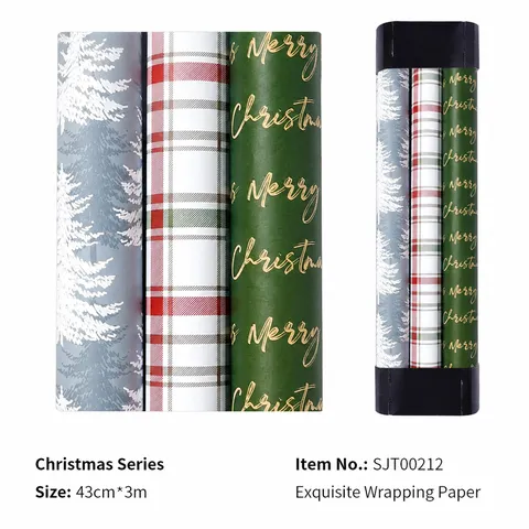 Rollos de Papel de Regalo de Navidad Papel Estucado Pintado a Mano para Envolver Regalos de Navidad Artículos de Fiesta