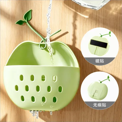 Cesto Portaoggetti da Cucina a Forma di Mela Organizer per Frigorifero Magnetico e Adesivo per Zenzero Aglio Cipolla Scatola di Scarico PP