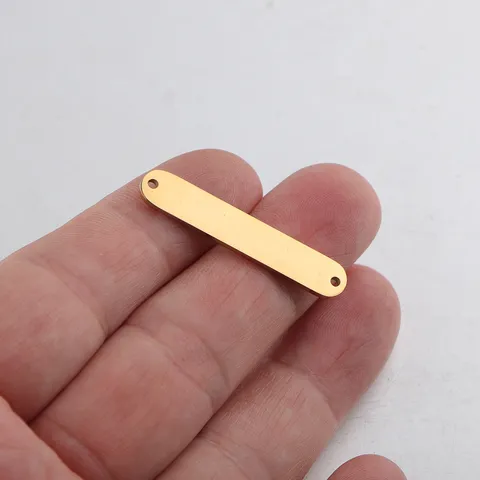 Roestvrij Stalen Rechthoekige Staaf Hanger Gepolijst Metaal Bedeltje Blanco Lange Strip Voor DIY Ketting Sieraden Maken Accessoire