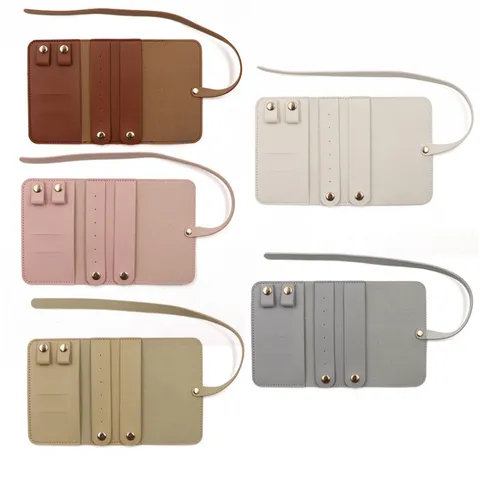 Pochette à Bijoux Portable en Cuir PU et Microfibre Rouleau de Rangement pour Boucles d'Oreilles et Bagues Organisateur de Voyage Femme