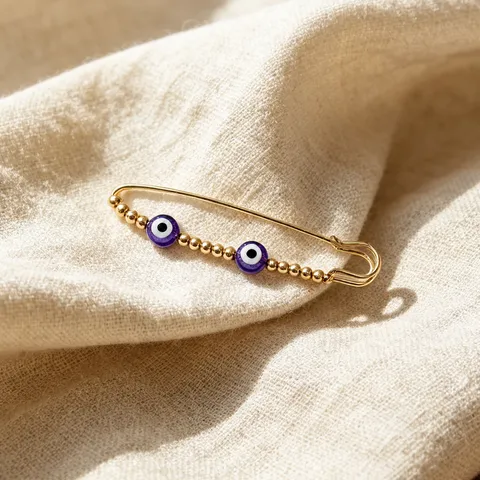 Turkse Boze Oog Broche Speld Voor Dames Heren Nazar Blauw Oog Veiligheidsspeld Broche IJzer Zinklegering Kristal Kraagspeld Tailleclip