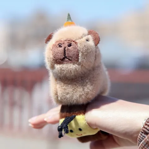 Cute Capybara Plush Slap Bracelet Soft Animal Wristband For Kids Gift Cartoon Capybara Toy Bracelet Party Favors Accessories
