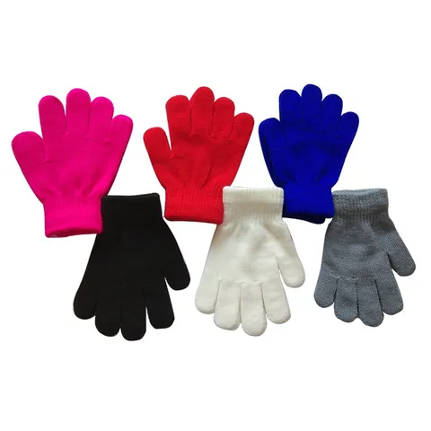 Guanti Caldi in Maglia per Bambini Tinta Unita Acrilico Invernale Protezione dal Freddo per Scrivere per Ragazzi e Ragazze