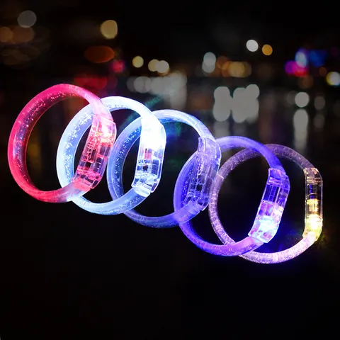 Pulsera LED Luminosa de Acrílico Diseño de Burbujas Brazalete Intermitente para Conciertos Fiestas Carreras Nocturnas Accesorios de Animación