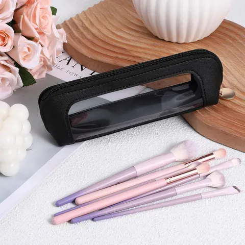 Borsa da Viaggio Portatile in Pelle PU Trasparente Impermeabile Borsa per Cosmetici Con Cerniera per Trucco Donna Uomo Organizzazione