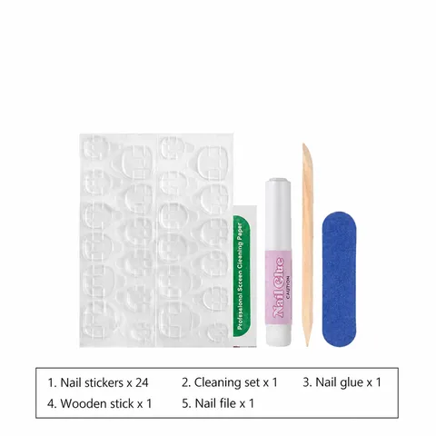 Unghie Finte 3D Tulipano Fatte a Mano Rosa Traslucido Dipinte a Mano Con Set di 5 Attrezzi Manicure Quotidiana Donna