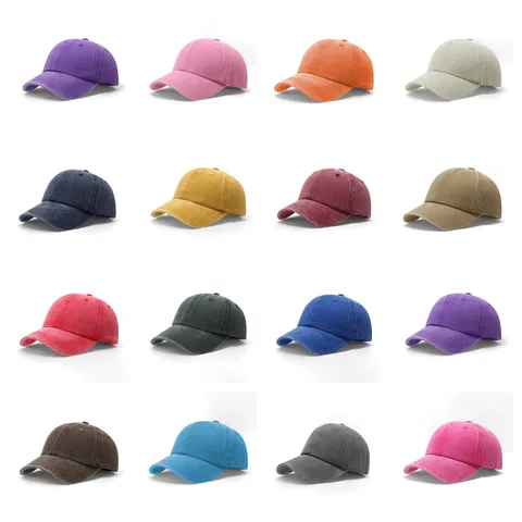 Gorra de Béisbol de Algodón Lavado Vintage Hombre Mujer Ajustable Lisa Soft Top Sombrero de Sol Casual Retro Distressed Dad Hat