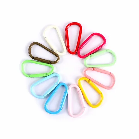 Colorful Painted D Shaped Aluminum Alloy Carabiner Keychain Hook For Water Bottle Bag DIY Accessories Outdoor Travel Accessory Metal Buckle Clip