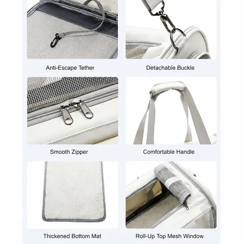 Portable Cat Carrier Bag Breathable Foldable Small Dog Pet Travel Bag For Car Trip Shoulder Handbag Outdoor Hiking Carrier