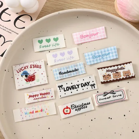 Cartoon Embroidered Woven Labels DIY Clothing Hat Decoration Patches Handmade Label Sewing Accessories For Backpack Bag Apparel