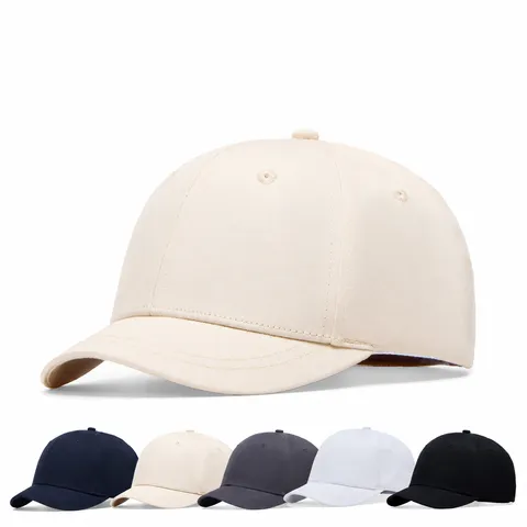 Unisex Harde Bovenkant Korte Rand Honkbalpet Verstelbaar 100% Katoen Zonnehoed Voor Groot Hoofd Casual Dagelijks Reizen Effen Kleur Geborduurde Hoed