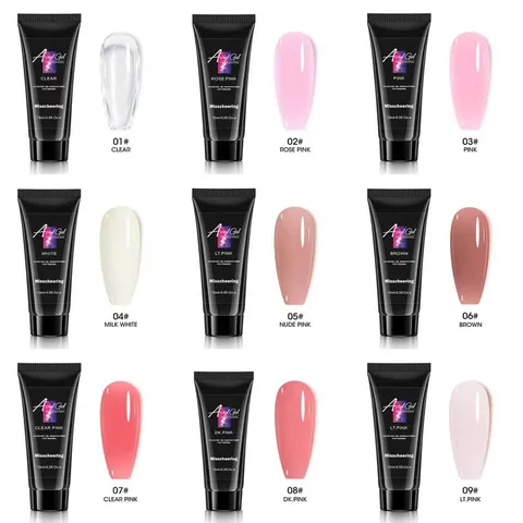 Gel Extensión De Uñas Poly UV LED Acryl Gel Construcción Rápida Luminous Thermal Glitter Nail Art