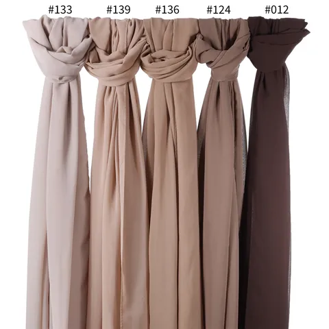 Écharpe en Mousseline de Perles pour Femmes Mode Long Châle Enveloppant Respirant Protection Solaire Plage Hijab Écharpe de Couleur Unie Légère pour Toutes Saisons