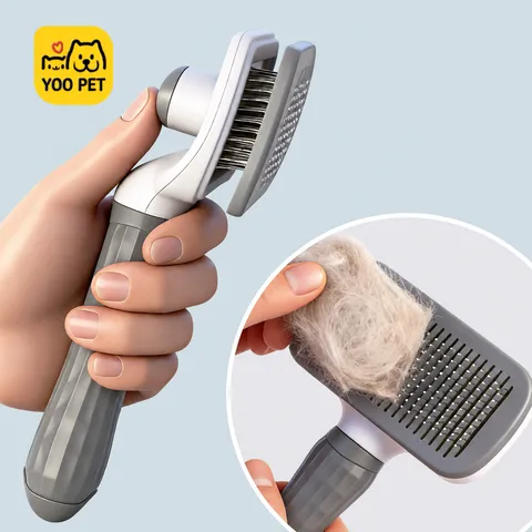 Brosse de Toilettage Autonettoyante Pour Chiens Et Chats Peigne de Toilettage Pour Animaux En Acier Inoxydable Pour Massage Et Démêlage Outil Professionnel En Plastique ABS