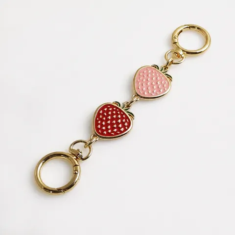 Cadena Extensión Bolso Fresa Aleación Esmalte Mosquetón Corazón Accesorio Correa Hombro Decoración Bolso Dulce