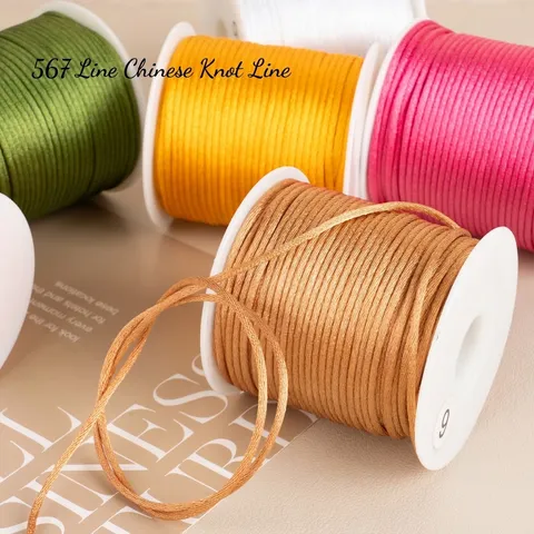 Corde à Noeuds Chinois en Nylon pour Fabrication de Bracelets et Colliers DIY Fil Tressé à la Main Lustre de Soie pour Artisanat de Bijoux