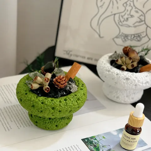 Juego de Difusor de Piedra de Aroma sin Llama Minimalista Piedras de Cristal de Yeso Natural Caja de Regalo de Aceite Esencial para Decoración de Hogar Oficina