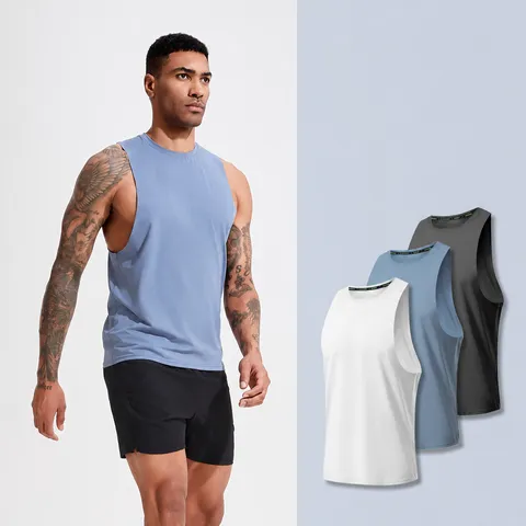 Men's Quick Dry Sports Tank Top Sleeveless Fitness Running Muscle Gym Vest Moisture Wicking Athletic Top Summer Clothing