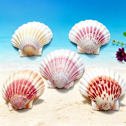 Natural Hawaiian Scallop Shells Decorative Colorful Seashells For Fish Tank Landscaping DIY Crafts Home Decorations Gift