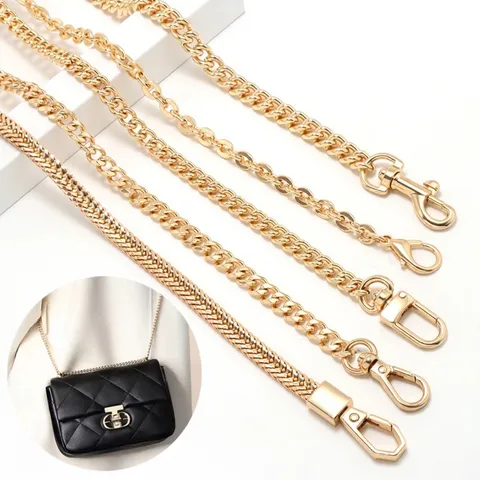 Metall Taschenkette Ersatz Für Umhängetasche Schultertasche DIY Handtasche Zubehör Abnehmbare Metall Flache Gliederkette